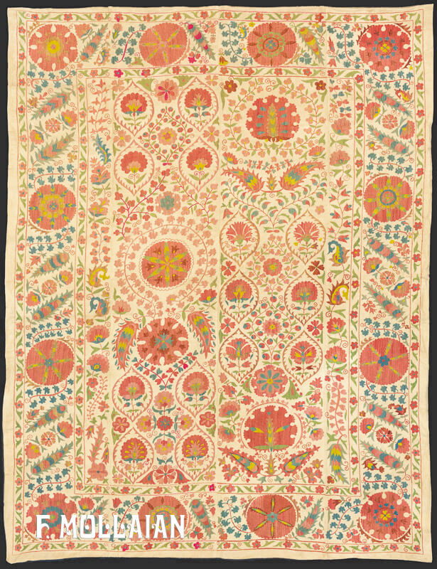 Old Uzbeck Embroidery Suzani Textile n°:90996398